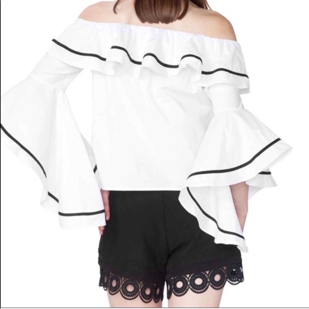 Zara Basic Collection White Off Shoulder Top. - image 2